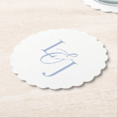 Dusty Blue Couple Initials Monogram Wedding Untersetzer (angewinkelt)