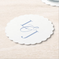 Dusty Blue Couple Initials Monogram Wedding