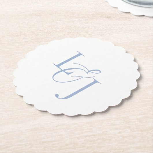Dusty Blue Couple Initials Monogram Wedding Untersetzer (angewinkelt)