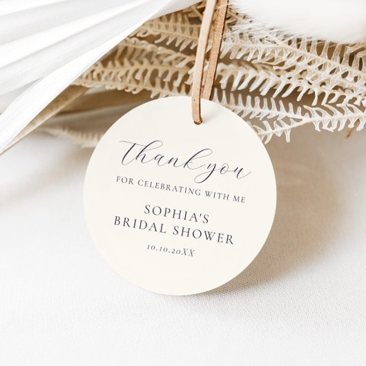 Dusty Blue Cream Floral Brautparty Geschenkanhänger