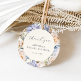 Dusty Blue Cream Floral Brautparty Geschenkanhänger