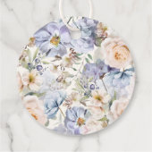 Dusty Blue Cream Floral Brautparty Geschenkanhänger (Rückseite)