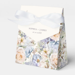 Dusty Blue Cream Floral Nahtloses Muster Geschenkschachtel