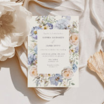 Dusty Blue Cream Floral Wedding