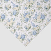 Dusty Blue Cream Florals Wedding Bridal Shower Seidenpapier (Detail)
