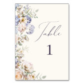 Dusty Blue Cream Tischnummer (Vorderseite)