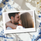 Dusty Blue Crest Floral Wedding Gästebuch