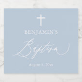 Dusty Blue Cross Baptism Frische Pasta machen Labr Schaumweinetikett (Einzelnes Label)