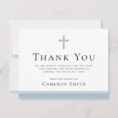 Dusty Blue Cross Beerdigung Beileid Dankeschön Kar Einladung (Vorderseite)