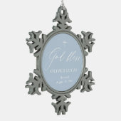 Dusty Blue Cross Boy Taufe Snowflake Ornament (Links)