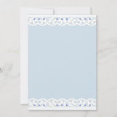 Dusty Blue Cross Christening Christian Baptism Einladung (Rückseite)