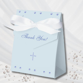 Dusty Blue Cross Christian Baptism Geschenkschachtel