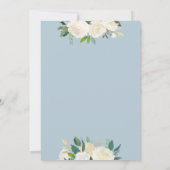 Dusty Blue Cross mit Cream Florals, Junge Taufe Einladung (Rückseite)