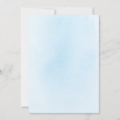 Dusty Blue Cross und Sage Greenery Elegante Taufe Einladung (Rückseite)