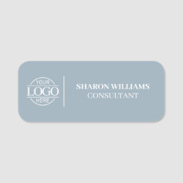 Dusty Blue Custom Business Logo Employee Magnetic Namensschild