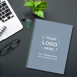 Dusty Blue Custom Business Logo Notizblock