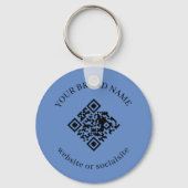 Dusty Blue Custom Business QR Code Keychains Schlüsselanhänger (Vorderseite)