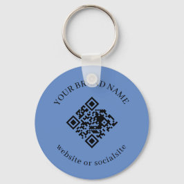 Dusty Blue Custom Business QR Code Keychains Schlüsselanhänger