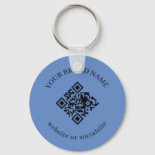 Dusty Blue Custom Business QR Code Keychains Schlüsselanhänger (Vorderseite)