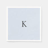 Dusty Blue Custom Initial Napkins Serviette (Vorderseite)