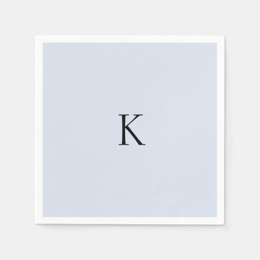Dusty Blue Custom Initial Napkins Serviette (Vorderseite)
