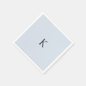 Dusty Blue Custom Initial Napkins Serviette (Ecke)