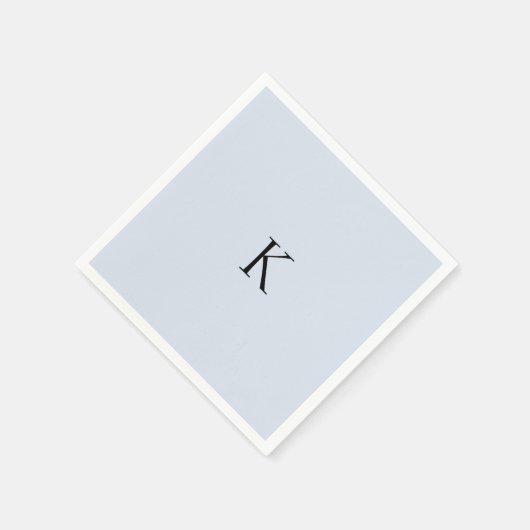 Dusty Blue Custom Initial Napkins Serviette (Ecke)