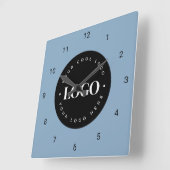 Dusty Blue Custom Logo Business Company Office Quadratische Wanduhr (Winkel)