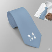 Dusty Blue | Custom Monogram Wedding Groomsmen  Krawatte