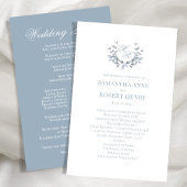 Dusty Blue Custom Monogram Wedding Program