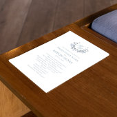 Dusty Blue Custom Monogram Wedding Program