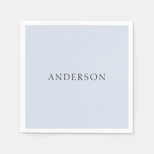 Dusty Blue Custom Nachname II Serviette (Vorderseite)