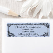 Dusty Blue Custom Name Floral Return Address (Insitu)