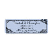Dusty Blue Custom Name Floral Return Address (Vorne)