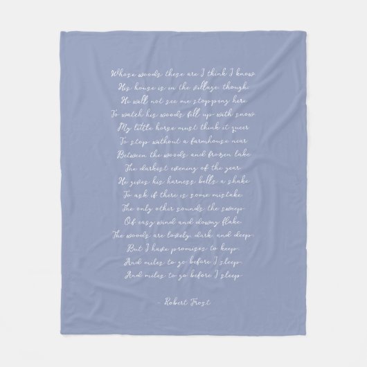 Dusty Blue Custom Poem Song Lyric Quote  Fleecedecke (Vorderseite)