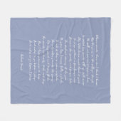 Dusty Blue Custom Poem Song Lyric Quote  Fleecedecke (Vorderseite (Horizontal))