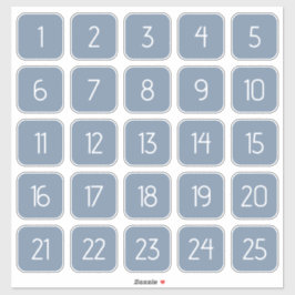 Dusty Blue Customizable Square Number Stickers  Aufkleber