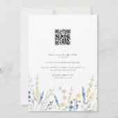 Dusty Blue Dainty All in 1 Budget QR Code Wedding Einladung (Rückseite)
