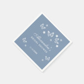 Dusty Blue Daisy White Butterfly Brautparty Serviette (Ecke)
