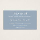 Dusty Blue dankt Ihnen für die Rabattkarte (Rückseite)