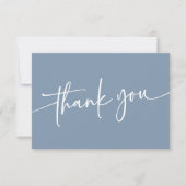 Dusty Blue Danky Card Moderner Minimalistischer Ju Dankeskarte (Vorderseite)