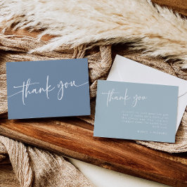 Dusty Blue Danky Card Moderner Minimalistischer Ju Dankeskarte