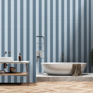 Dusty Blue & Dark Dusty Gray Wide 4 Zoll Streifen Tapete