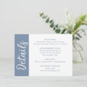 Dusty Blue Decorative Calligraphy Begleitkarte (Stehend Vorderseite)
