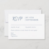 Dusty blue Decorative Wedding Calligraphy RSVP Karte (Vorderseite)