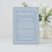 Dusty Blue Deko Wedding Guest Details Begleitkarte (Stehend Vorderseite)
