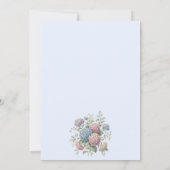 Dusty Blue Delicate Hydrangea Flowers Wedding Einladung (Rückseite)