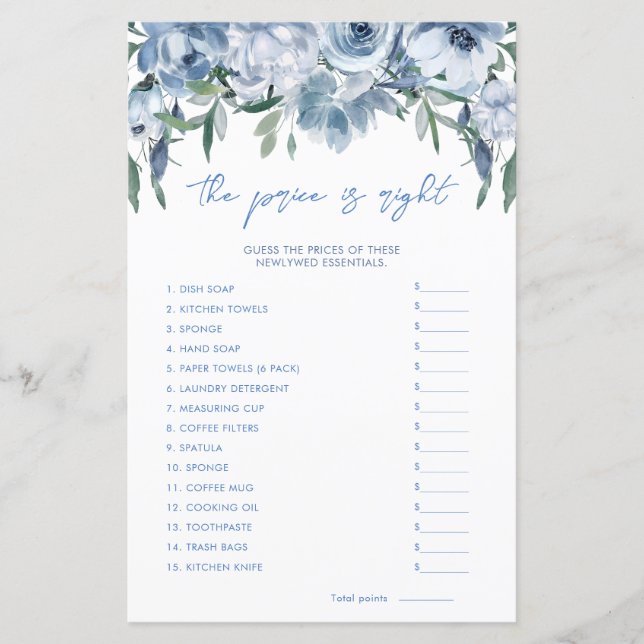 Dusty Blue Der Preis ist das richtige Brautparty (Vorderseite)