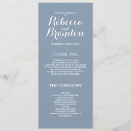 Dusty Blue Designer Skript Custom Wedding Programm