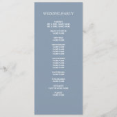 Dusty Blue Designer Skript Custom Wedding Programm (Rückseite)